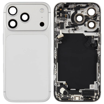 For iPhone 17 Pro Back Cover with Small Parts - Silver