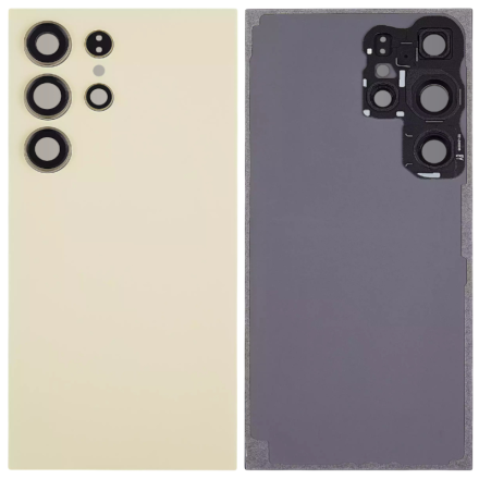 For Samsung Galaxy S24 Ultra 5G S928B/S928U/S928U1/S928W/S928N Battery Cover with Small Parts - Titanium Yellow