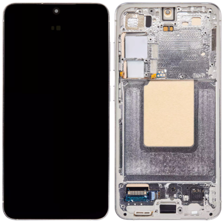 For Samsung Galaxy S24 5G S921 OLED Screen Digitizer Assembly with Front Frame - Marble Grey - OEM New
