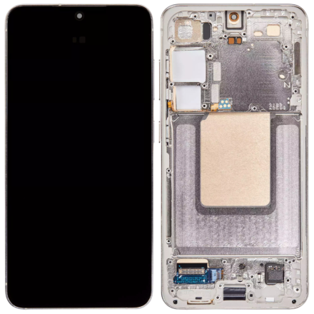 For Samsung Galaxy S24 5G S921 OLED Screen Digitizer Assembly with Front Frame - Amber Yellow - OEM New