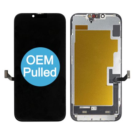 For iPhone 14 Plus OLED Screen Digitizer Assembly with Frame - Black - OEM Pulled