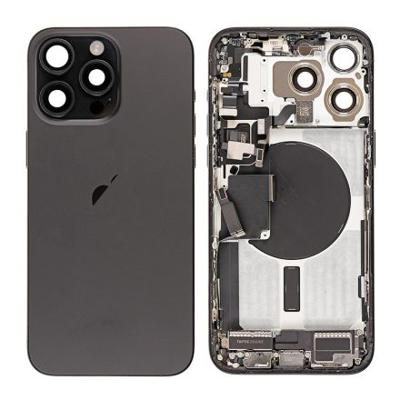 For iPhone 15 Pro Max Back Cover Rear Housing Assembly - Black Titanium - OEM Pulled