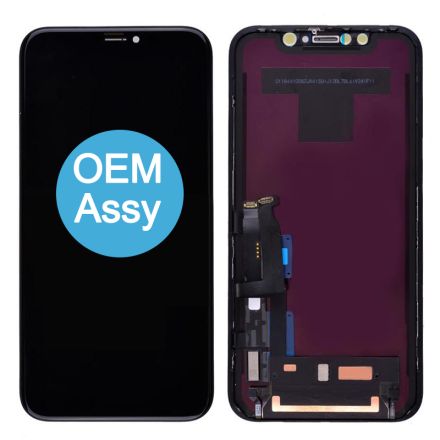 For iPhone XR LCD Screen Digitizer Assembly with Frame - Black - OEM Assembled