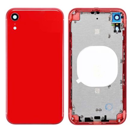 For iPhone XR Back Cover Without Apple Logo - Red - Without Words