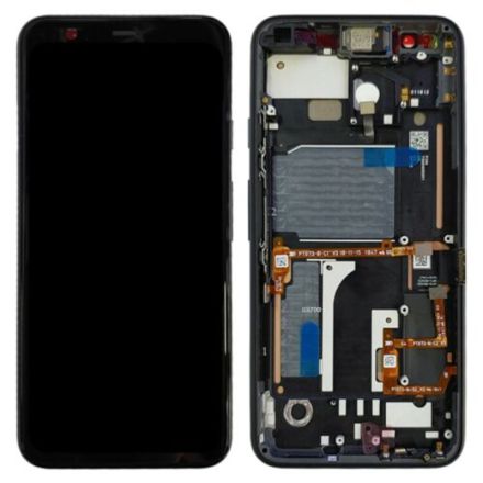 For Google Pixel 4 LCD Screen Digitizer Assembly with Front Frame - Black - OEM New