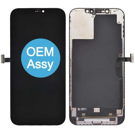 For iPhone 12 Pro Max OLED Screen Digitizer Assembly with Frame - Black - OEM Assembled