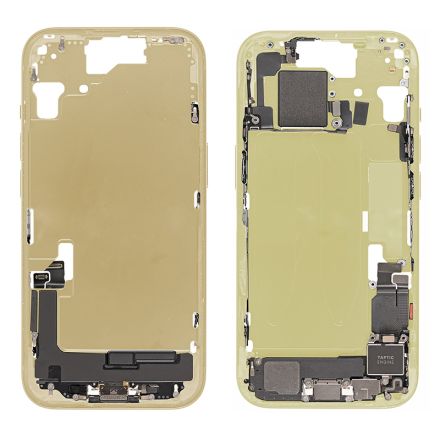 For iPhone 15 Middle Frame Rear Housing Assembly - Yellow - OEM Pulled