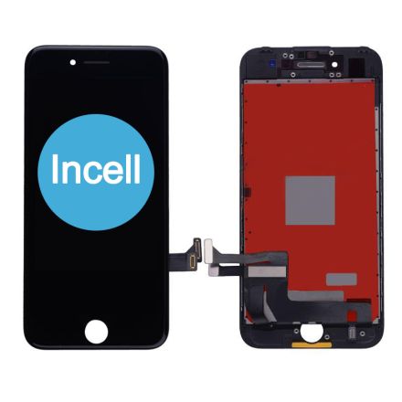 For iPhone 7 LCD Screen Digitizer Assembly with Frame and Metal Plate - Black - Incell