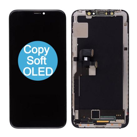 For iPhone X Soft OLED Screen Digitizer Assembly with Frame - Black - Copy Soft OLED