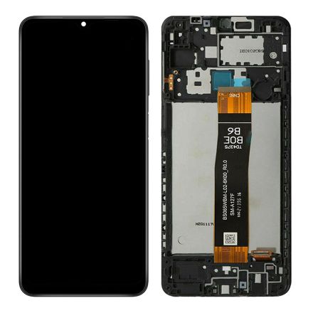 For Samsung Galaxy A12S SM-A127 LCD Screen Digitizer Assembly with Front Frame - Black - OEM Pulled