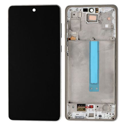 For Samsung Galaxy A73 5G SM-A736 OLED Screen Digitizer Assembly with Front Frame - Gray - OEM New