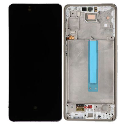 For Samsung Galaxy A73 5G SM-A736 OLED Screen Digitizer Assembly with Front Frame - White - OEM New
