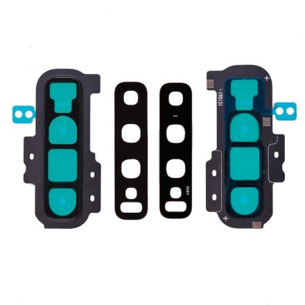 For Samsung Galaxy S10+ G975/G975U/G975F Camera Lens with Bezel - Black