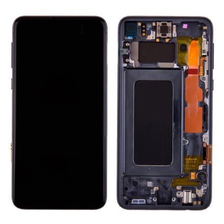 For Samsung Galaxy S10e SM-G970/G970U/G970F LCD & Digitizer Assembly with Front Frame - Black - OEM Refurbished