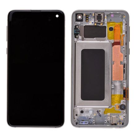 For Samsung Galaxy S10e SM-G970/G970U/G970F LCD & Digitizer Assembly with Front Frame - Silver - OEM Refurbished