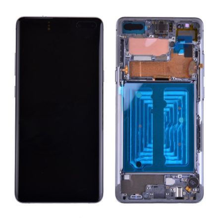 For Samsung Galaxy S10 SM-G973/G973F/G973U OLED Screen Digitizer Assembly with Front Frame - Black - OEM Refurbished