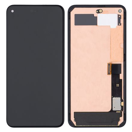 For Google Pixel 5 OLED Screen Digitizer Assembly with Front Frame - Black - OEM New