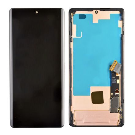For Google Pixel 7 Pro OLED Screen Digitizer Assembly with Front Frame - Black - OEM New (BOE)