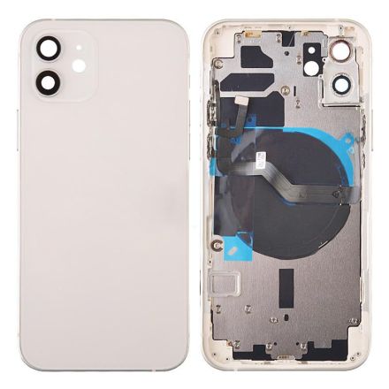 For iPhone 12 Back Cover with Small Parts - White