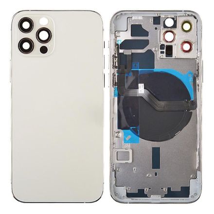 For iPhone 12 Pro Back Cover with Small Parts - White - High Quality