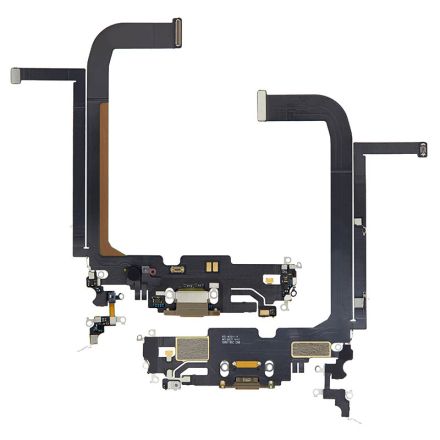 For iPhone 13 Pro Max Charging Port Flex Cable Ribbon - Gold - OEM Pulled