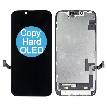 For iPhone 14 Hard OLED Screen Digitizer Assembly with Frame - Black - Copy Hard OLED