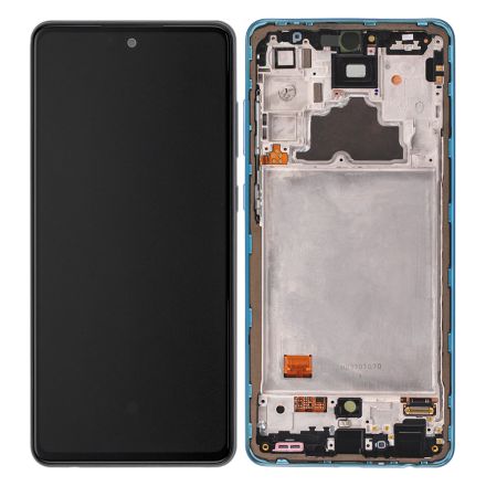 For Samsung Galaxy A72 SM-A725 LCD Screen Digitizer Assembly with Front Frame - Light Blue - OEM New
