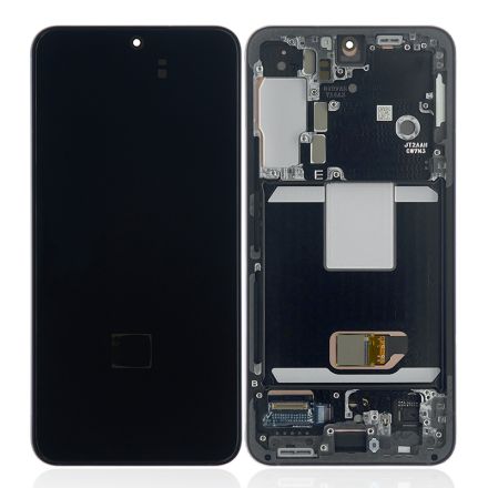 For Samsung Galaxy S22 5G S901/S901U/S901B OLED Screen Digitizer Assembly with Front Frame - Black - OEM New