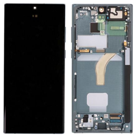 For Samsung Galaxy S22 Ultra S908U/S908B OLED Screen Digitizer Assembly with Front Frame - Green - OEM New