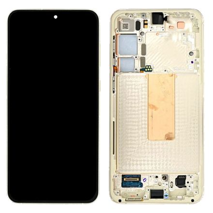 For Samsung Galaxy S23+ 5G S916B (International Version) OLED Screen Digitizer Assembly with Front Frame - Cream - OEM New
