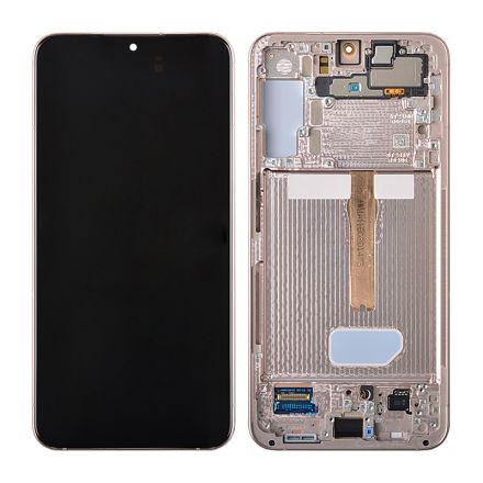 For Samsung Galaxy S22+ S906U/S906B OLED Screen Digitizer Assembly with Front Frame - Pink Gold - OEM New