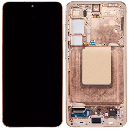 For Samsung Galaxy S24 5G S921 OLED Screen Digitizer Assembly with Front Frame - Sandstone Orange - OEM New