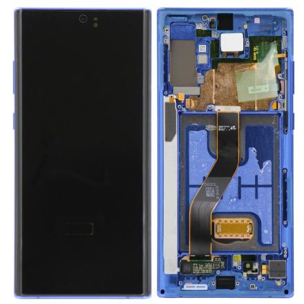 For Samsung Galaxy Note10+ SM-N975/N975U/N975F OLED Screen Digitizer Assembly with Front Frame - Blue - OEM Refurbished
