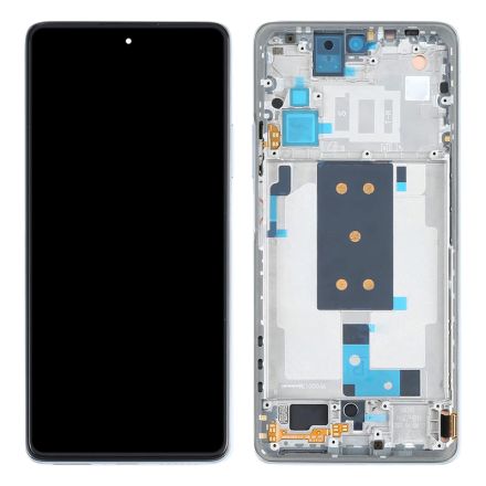 For Xiaomi 11T Pro OLED Screen Digitizer Assembly with Front Frame - Moonlight White - OEM New